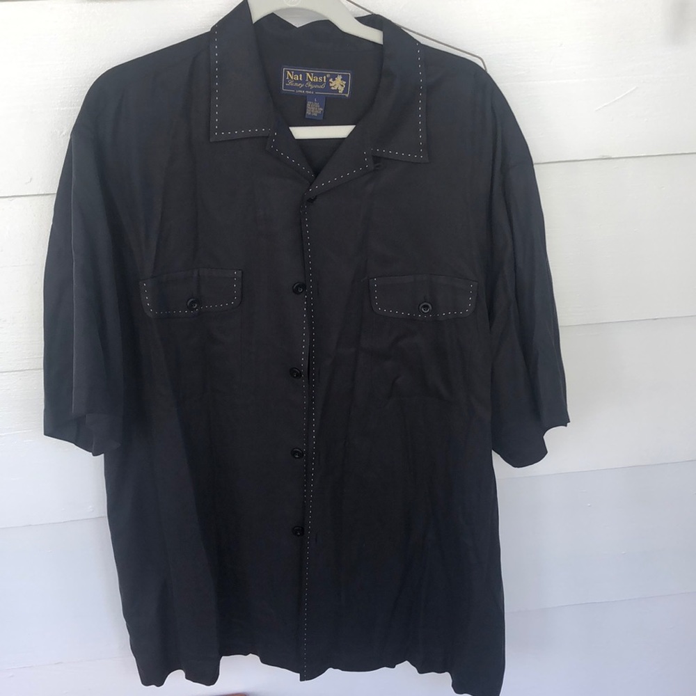 Nat Nast Black Short Sleeve Button Down